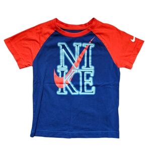 Nike Kids Red and Blue Graphic Tee